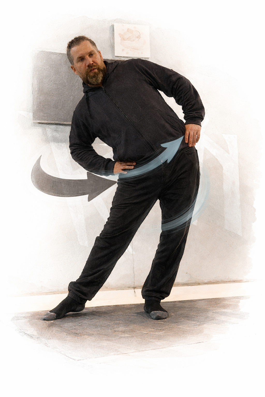 Олександр Метельський демонструє тілесні практики для відновлення нервової системи та реабілітації